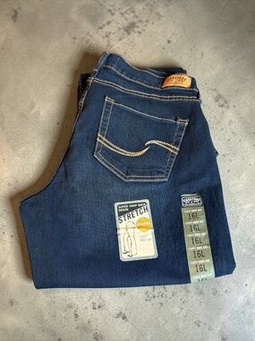 LEVI STRAUSS & CO. SIGNATURE SUPER SNACK BACK CURVY BOOTCUT JEANS SZ 16L